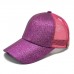  Ponytail Baseball Cap Sequins Shiny Messy Bun Snapback Hat Sun Caps Hot  eb-71840498